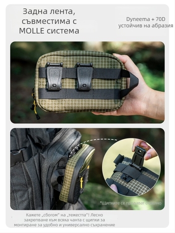 Hikeman Външна тактическа EDC чанта за съхранение и органайзер за инструменти, комплект за първа помощ, портативна мини чанта за карти и монети