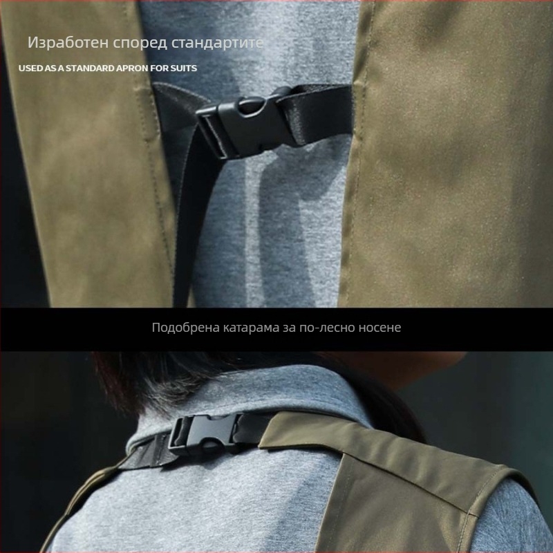 Безръкав фартук против зацапване и масло, подходящ за ресторанти, фризьорски салони, кухни и домашна употреба; унисекс, висококачествен работен фартук с лого