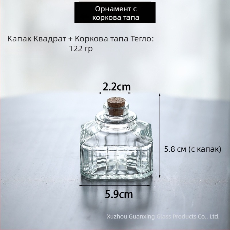Европейска ретро мини бутилка от стъкло с коркова тапа, прозрачна бутилка за пожелания, контейнер за съхранение, реквизит за снимки, декоративен аксесоар