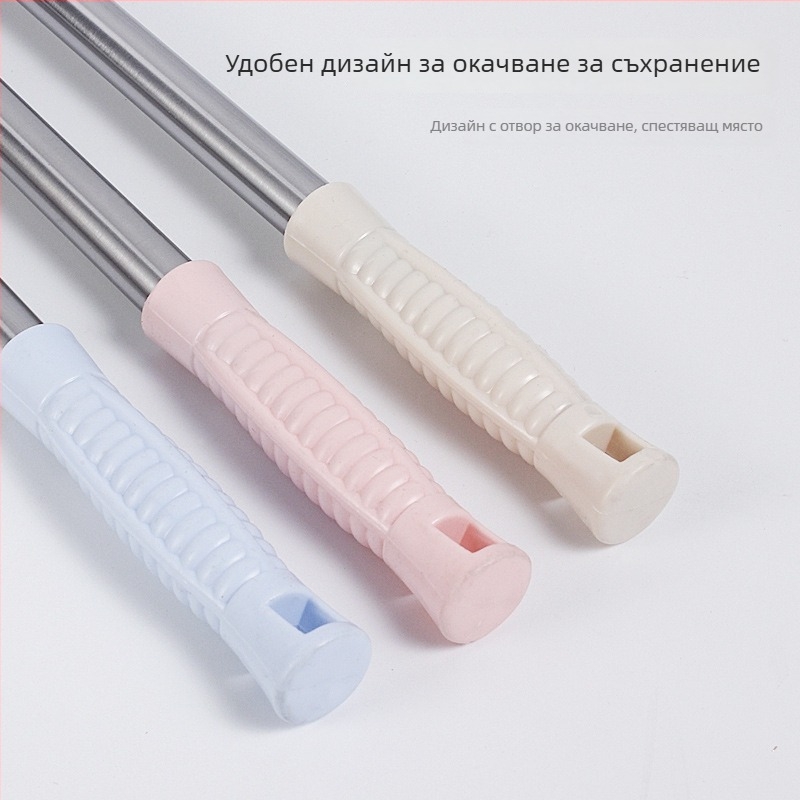 Тоалетна четка с дълга дръжка от нержавееща стомана, висящ дизайн, сферична глава за почистване