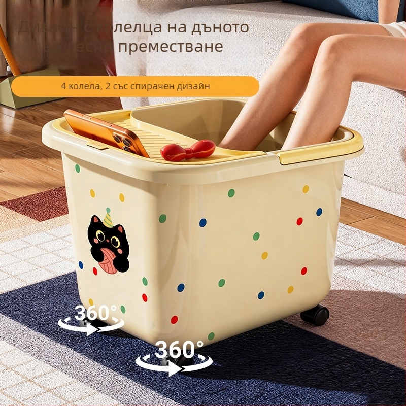 Ваничка за крака с колела, голям капацитет, серия с точкова шарка, за домашна употреба, 2025 модел