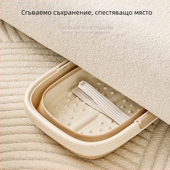Вана за крака за домашна употреба с масаж и капак, изолационна, преносима сгъваема купа за къпане на крака с дръжка