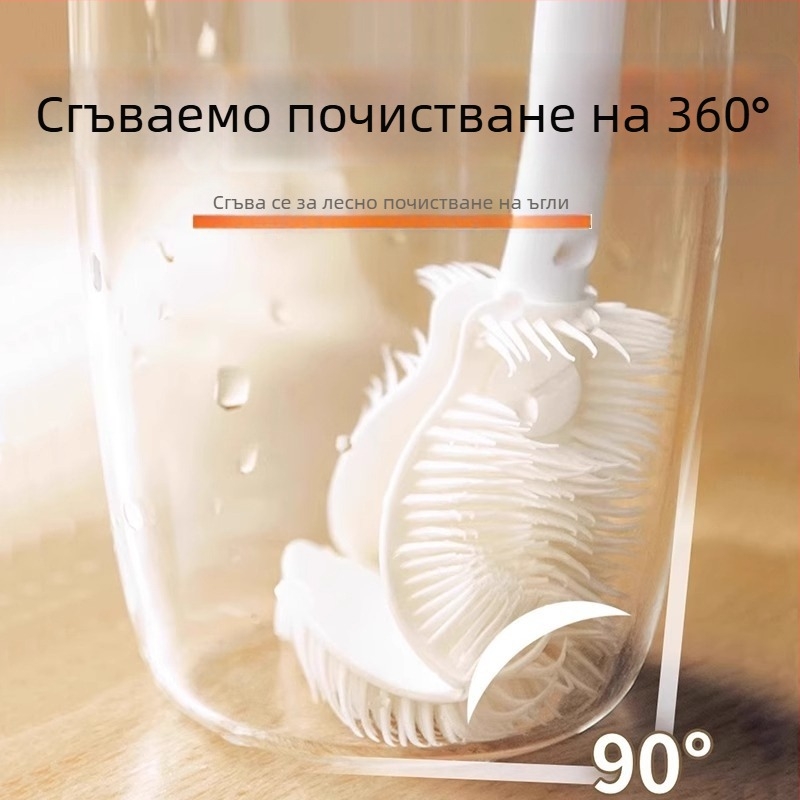 Силиконова четка за чаши с дълга дръжка – за почистване на чаши, бутилки и стъклени съдове