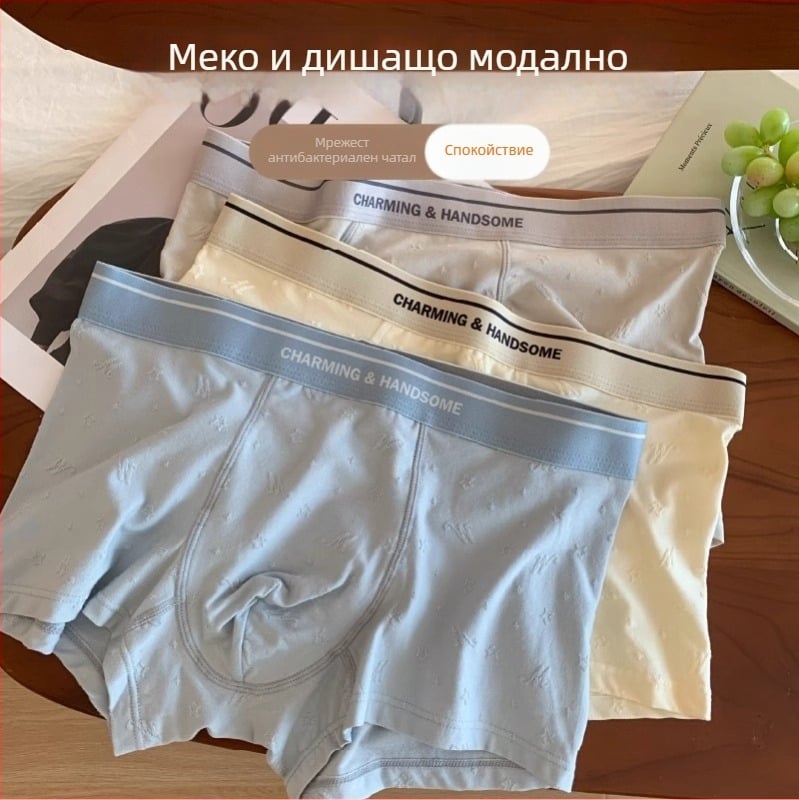 Мъжки боксерки от модал и памук, антибактериална зона, дишащи и удобни