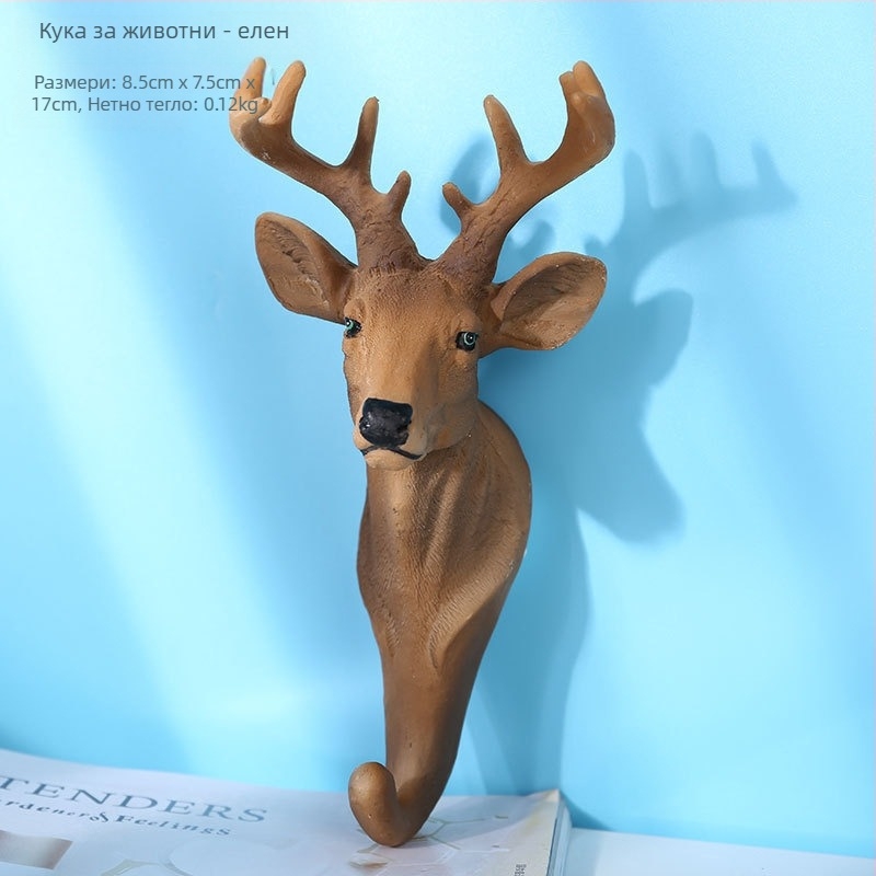 Стенна закачалка от смола с животински мотив в американски стил, ретро, 3D декоративно изделие