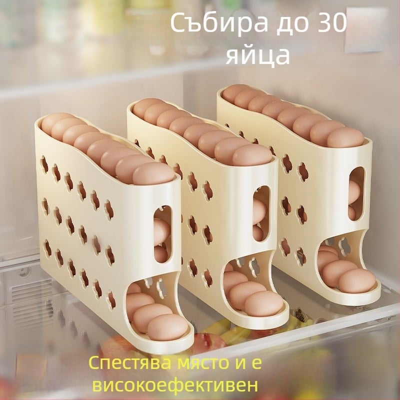 4-слоен шкаф за яйца със странична врата към хладилника, голям капацитет и автоматично въртене на яйцата