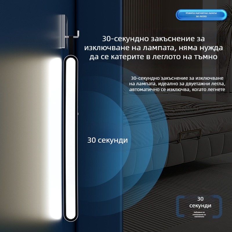 Разширена извита LED лампа за бюро с защита на очите, подходяща за студенти, общежитие и спалня с огледало, с регулируема яркост
