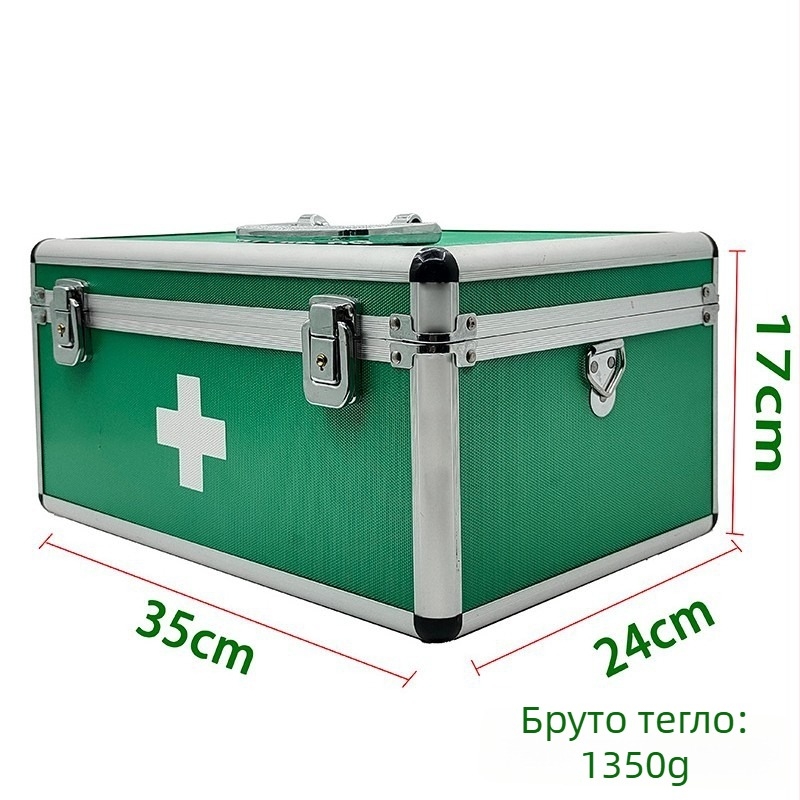 Заключваща се домашна аптечка със щракване, еднослойна кутия за лекарства с множество отделения и ключалка