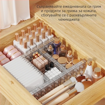 Гардероб със разделителни полици за съхранение, настолен органайзер