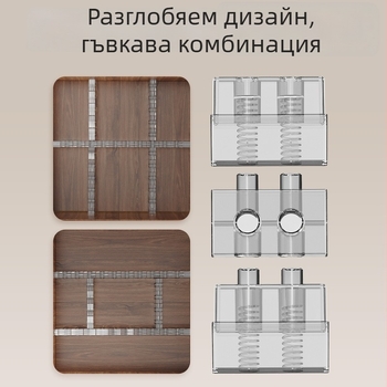 Гардероб със разделителни полици за съхранение, настолен органайзер
