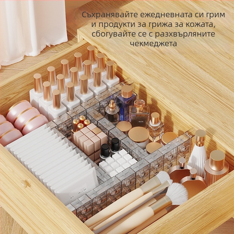 Гардероб със разделителни полици за съхранение, настолен органайзер