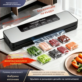 Автоматична вакуумна машина за опаковане за сухо и мокро използване, компактна домашна машина за запазване на храната