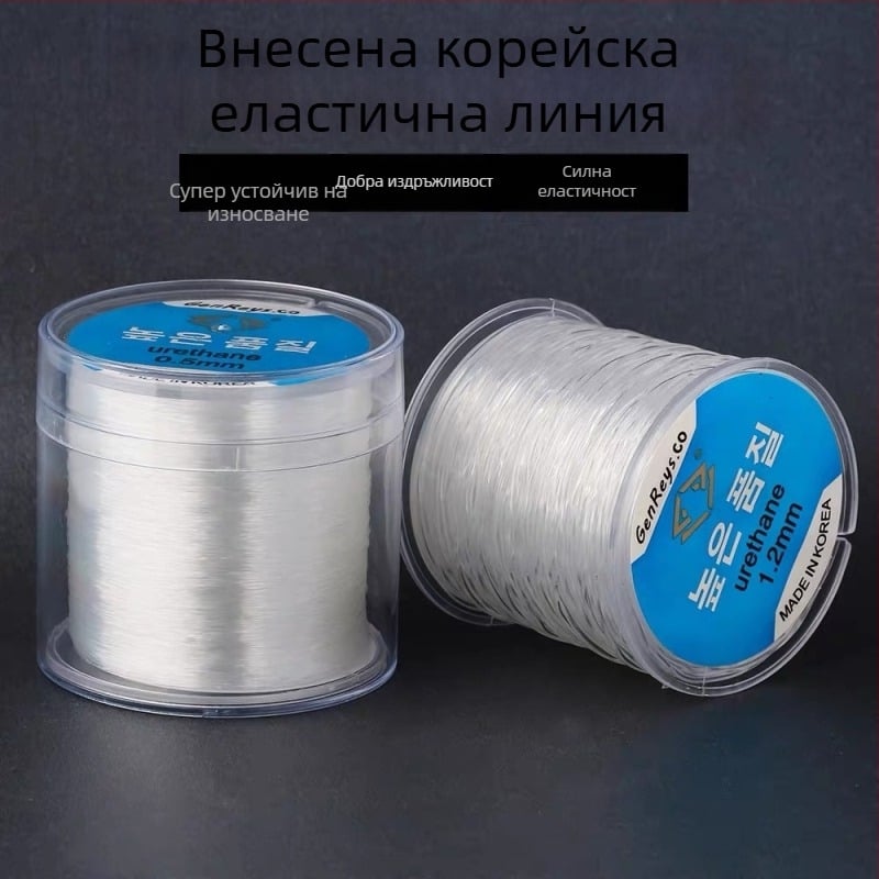 Кръгла еластична нишка за нанизване на мъниста за будистки броеници, прозрачен кристален конец