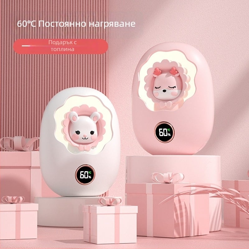 Двуфункционален преносим нагревател за ръце, 2025 модел, с вградена батерия 4000–6000 mAh, USB зареждане, пет нива на температура