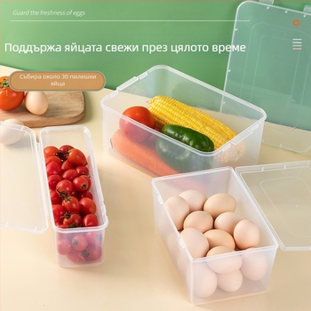 Кутия за яйца за страничния панел на хладилника с капак, организатор за храна в стил чекмедже