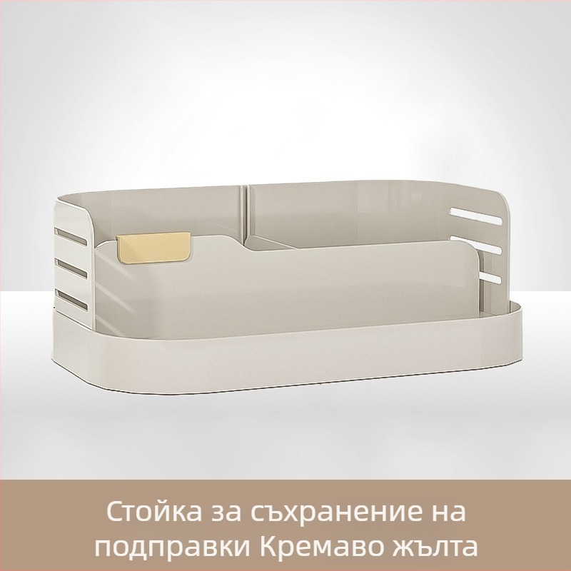 Двуетажна поставка за подправки за кухненски плот със затворени буркани за масло, сол, сосове и оцет