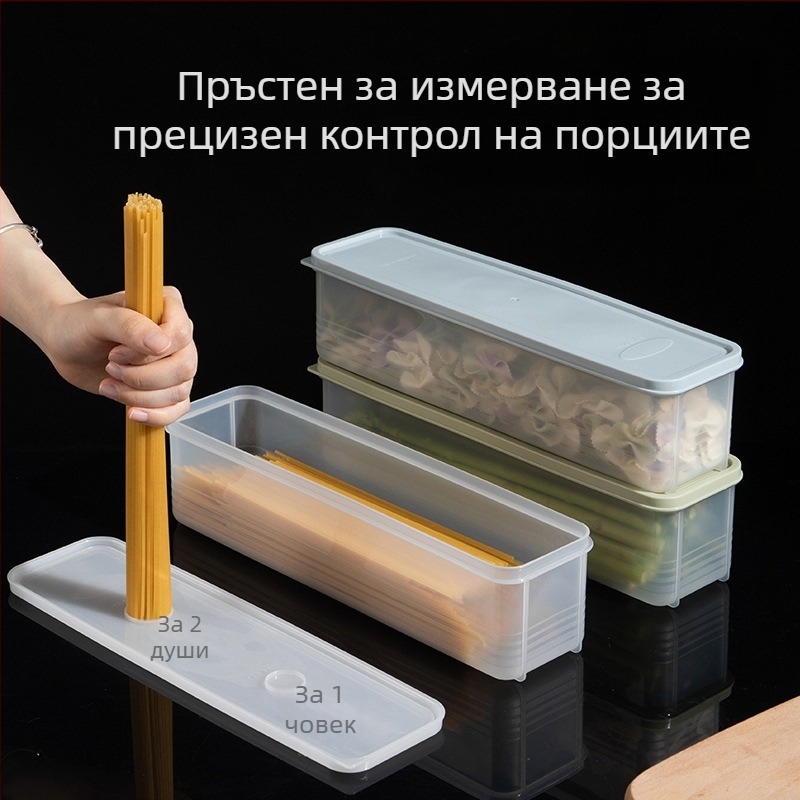 Контейнер за съхранение на нудели, правоъгълен, хранителен клас, с капак, голям капацитет