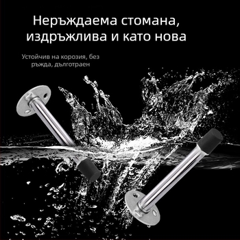 Премахващ се горен стопер за врата от неръждаема стомана, гумен буфер за баня, тих стопер за стъклена врата, стенен монтаж