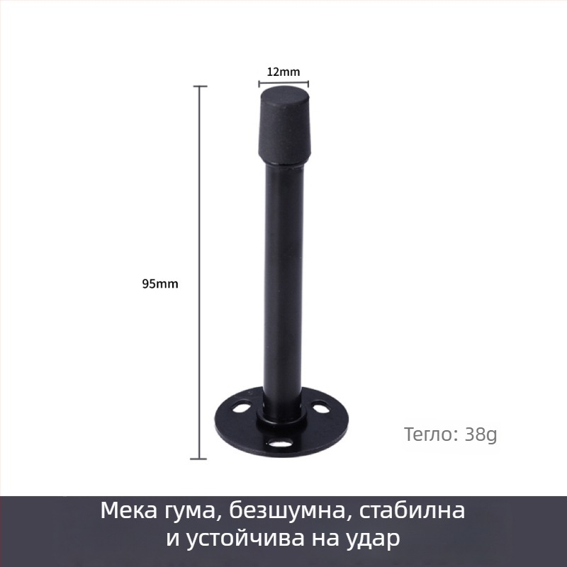 Премахващ се горен стопер за врата от неръждаема стомана, гумен буфер за баня, тих стопер за стъклена врата, стенен монтаж