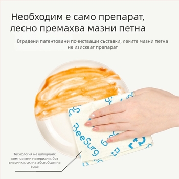 Bingxiu Антибактериална магическа кърпа за кухня, кърпа за съдове с хранителен клас, устойчива на мазнини и петна, попивна, подходяща за мокро и сухо използване, дървесно влакно