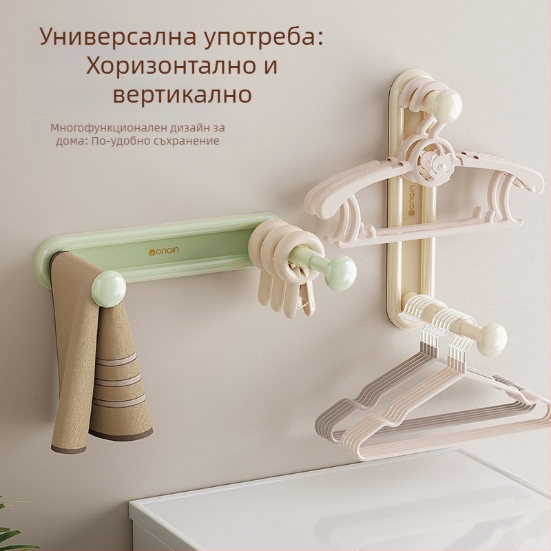 Стенно органайзер за дрехи с куки – спестява пространство, без пробиване, балконски организатор
