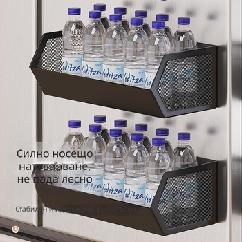Стенно монтиран кухненски органайзер за пролетен лук, джинджър и чесън; ъглова кошничка за зеленчуци и плодове
