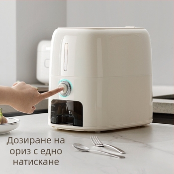 Контейнер за ориз с натискащ капак, 10 кг капацитет, хранителен клас, запечатан, защита от прах и влага, кухненски канистер