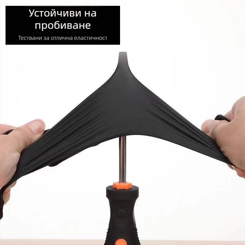 100 броя еднократни черни нитрилни ръкавици с розови акценти