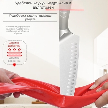 Дълги ръкавици за миене на съдове за ресторанти, кухненски ръкавици с велурено покритие, издръжливи и удължени, дамски модел