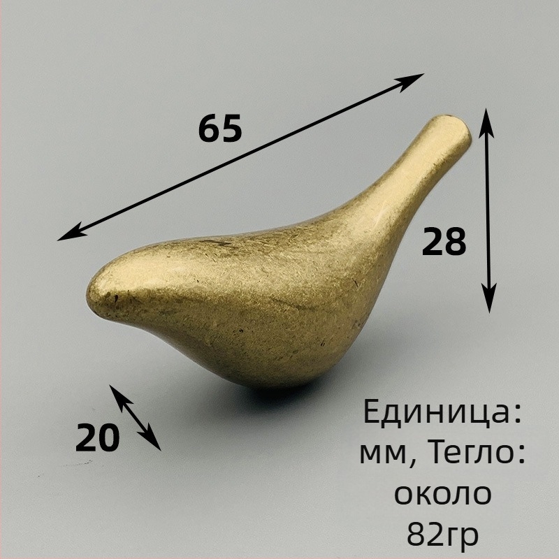 месингова дръжка за шкаф с абстрактна птица и мотив на елен със сливово цвете, европейски стил