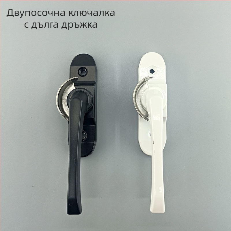 Алуминиева прозоречна заключалка, плъзгаща се двупосочна полумесечна ключалка, старомодна заключваща дръжка