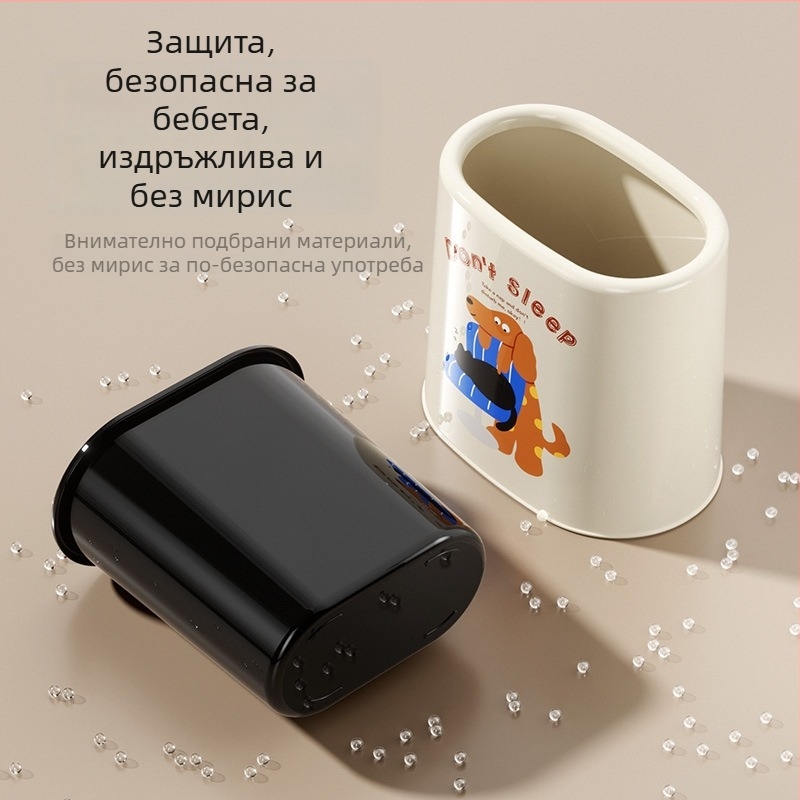 Нов стенен кош за отпадъци със самозалепваща конструкция, без капак, двойна секция, баня, кош за хартия