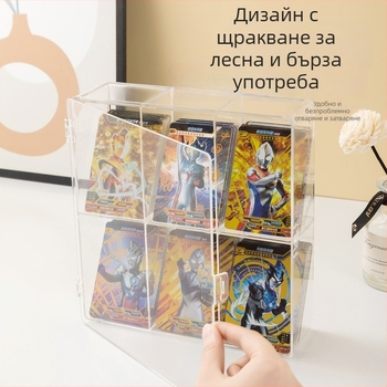 Прозрачен шкаф за показване на кукли с прахозащитно покритие, настолен склад и витрина