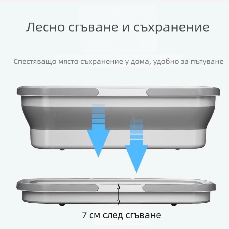 Сгъваем кофа за моп с колела, преносим силиконов резервоар за вода, телескопична дръжка 120–140 см, микрофибър моп със стоманен прът