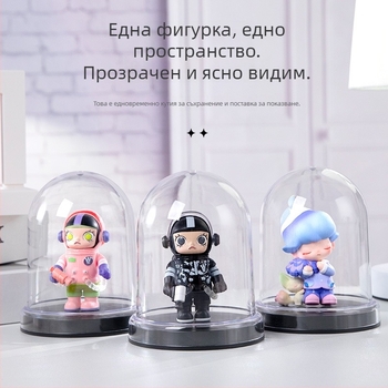 Прозрачна цилиндрична кутия за показване с прахозащитно капаче за съхранение на запазени цветя и декоративни играчки