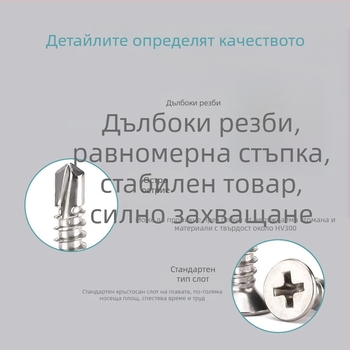 Винтове от неръждаема стомана 410, самонарезни винтове с плоска глава и кръстовиден шлиц за монтаж на врати и прозорци