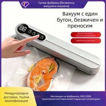 Домашна автоматична вакуумна запечатваща машина за кухнята – компактно устройство за вакуумно опаковане и съхранение на храна