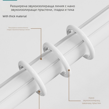 Пълен комплект удебелени аксесоари за плъзгащи релси, двойна пръчка за римски завеси, монтажни скоби за единична пръчка и куки за релсови завеси