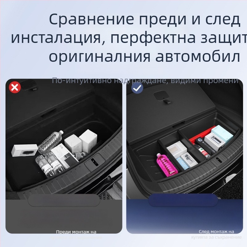 Скрит долен органайзер за багажник, кутия за съхранение за автомобил, съвместим с Xiaomi Yu7