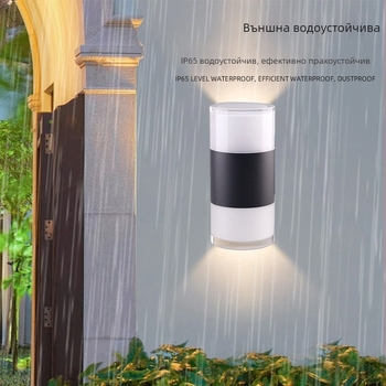 Външна LED стенна лампа - водоустойчива осветителна за двор, тераса и балкон