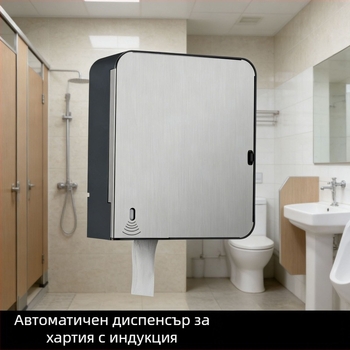 Четирипозиционен регулируем диспенсер за тоалетна хартия от 304 неръждаема стомана, сенсор, автоматично подаване, стенен монтаж за големи ролки