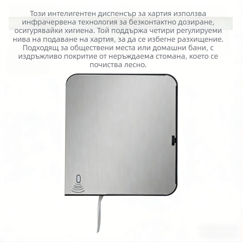 Четирипозиционен регулируем диспенсер за тоалетна хартия от 304 неръждаема стомана, сенсор, автоматично подаване, стенен монтаж за големи ролки