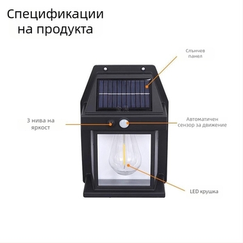 Соларни градински стенни светлини с датчик за движение, IP65 водоустойчиви, дълготрайно атмосферно осветление за външни пространства