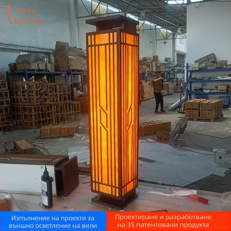Външна стенна лампа, стил Китайски, неръждаема стомана, 220V, IP65, 360° LED осветление, 1000 lm, 3000K, за вилни комплекси, дворове и балкони