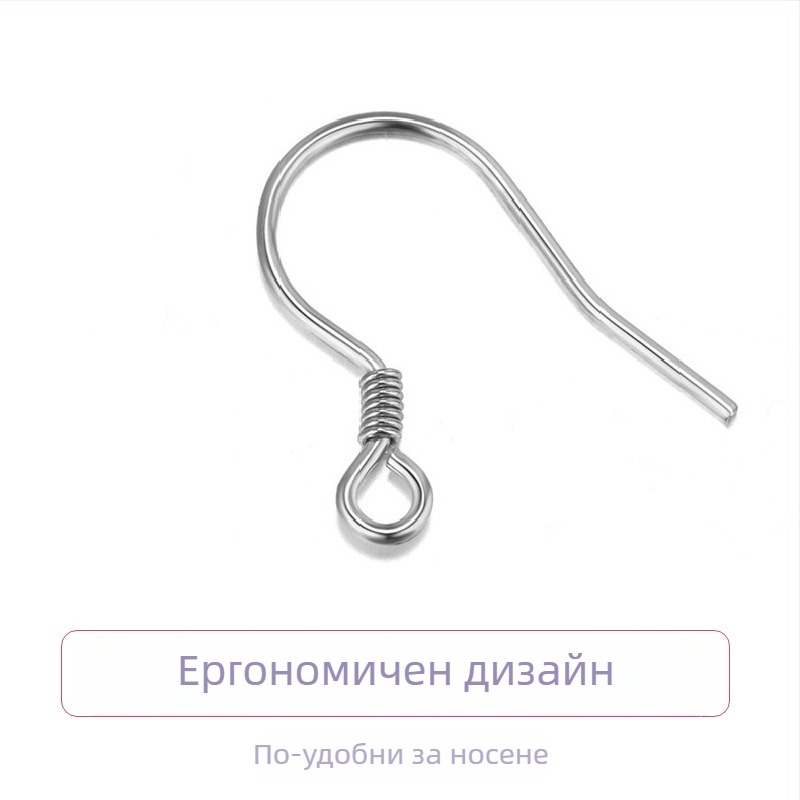 S999 стерлингово сребро – обици с куки за уши, чисто сребро, полуготови обици за ръчна изработка, аксесоари от сребро
