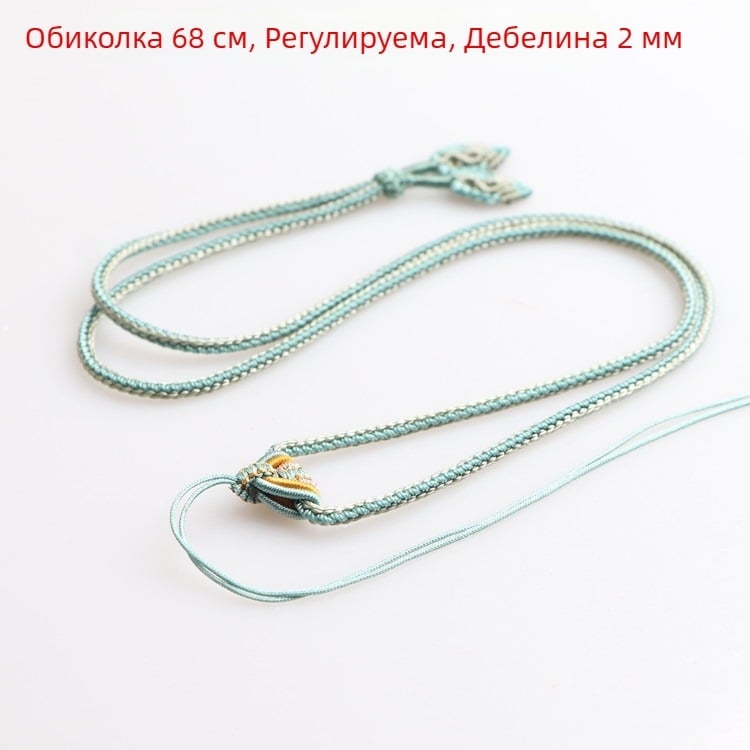 Огърлица от нефрит Хетиан с ябълкови мъниста, пълна мънистена верига, унисекс висулка на връв