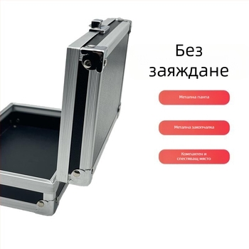 Черна алуминиева кутия за инструменти, мултифункционална, за пътуване на открито