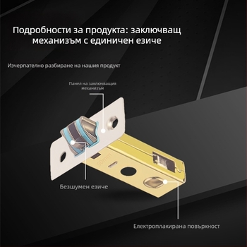 Магнитен заключващ механизъм за дървени врати с една езичка, универсален