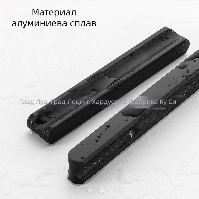 Дълга дръжка за гардеробна врата, Т-образна дръжка с кръгла глава за шкафове и чекмеджета, черна с златен акцент