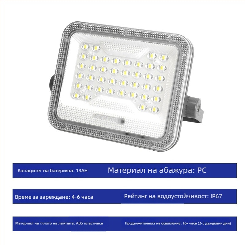 LED соларна стенна лампа за външен монтаж, водоустойчива IP67, интелигентен контрол на светлината с радарен датчик